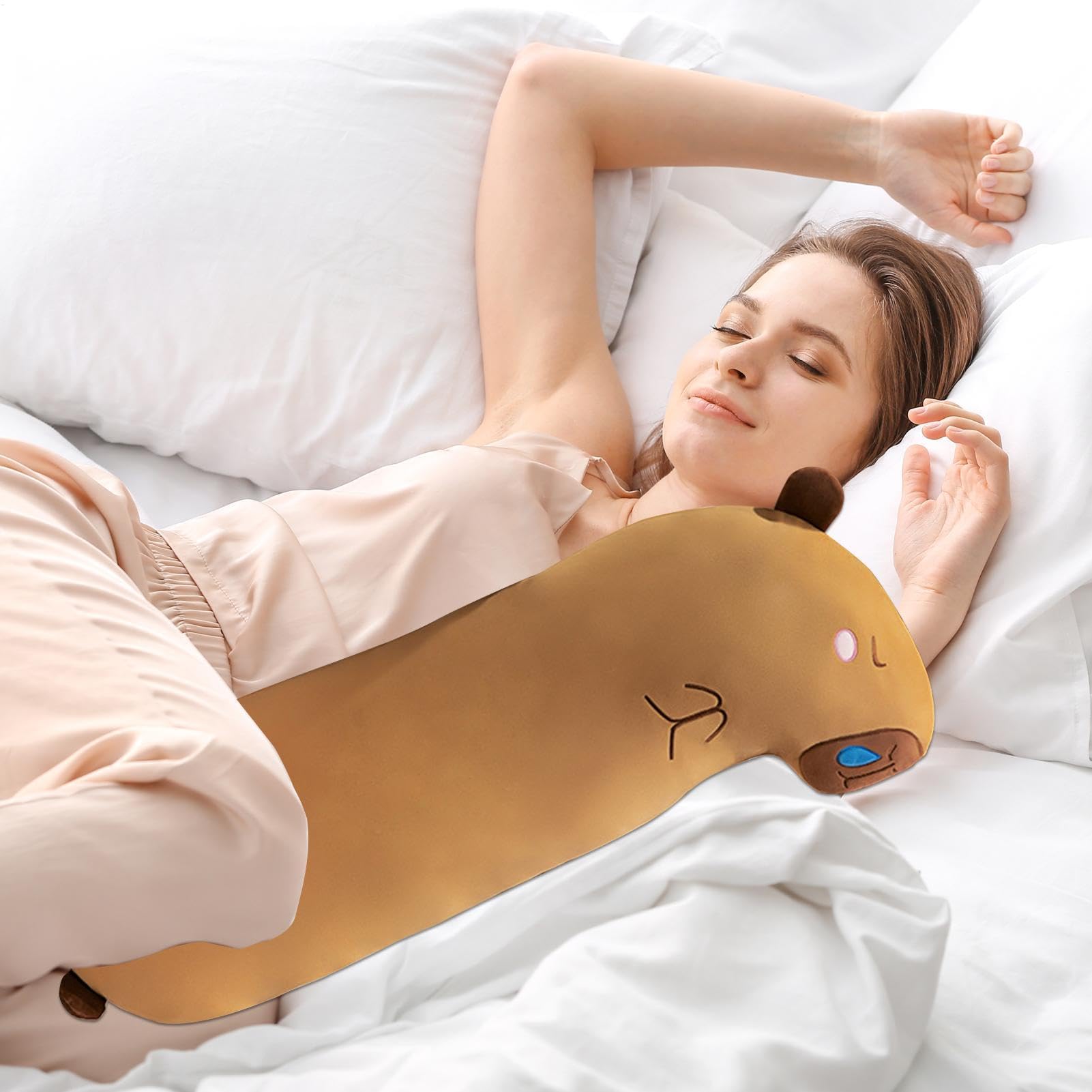 Ghzste Draagbaar lieveheersbeestje kussen, lieveheersbeestje kussen, schattig warm slaapkussen van pluche, afneembaar, oversized draagbaar kussen voor kinderen en volwassenen