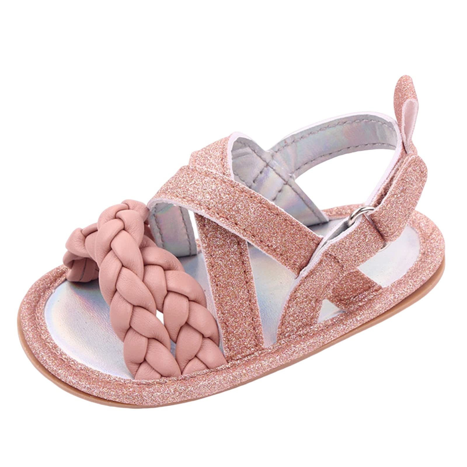 Summer Children Infant Toddler Girls Sandals Flat Bottom Lightweight Breathable Solid Color Sequins Size 8 Sandals Boys (Rose Gold, 5 Infant)