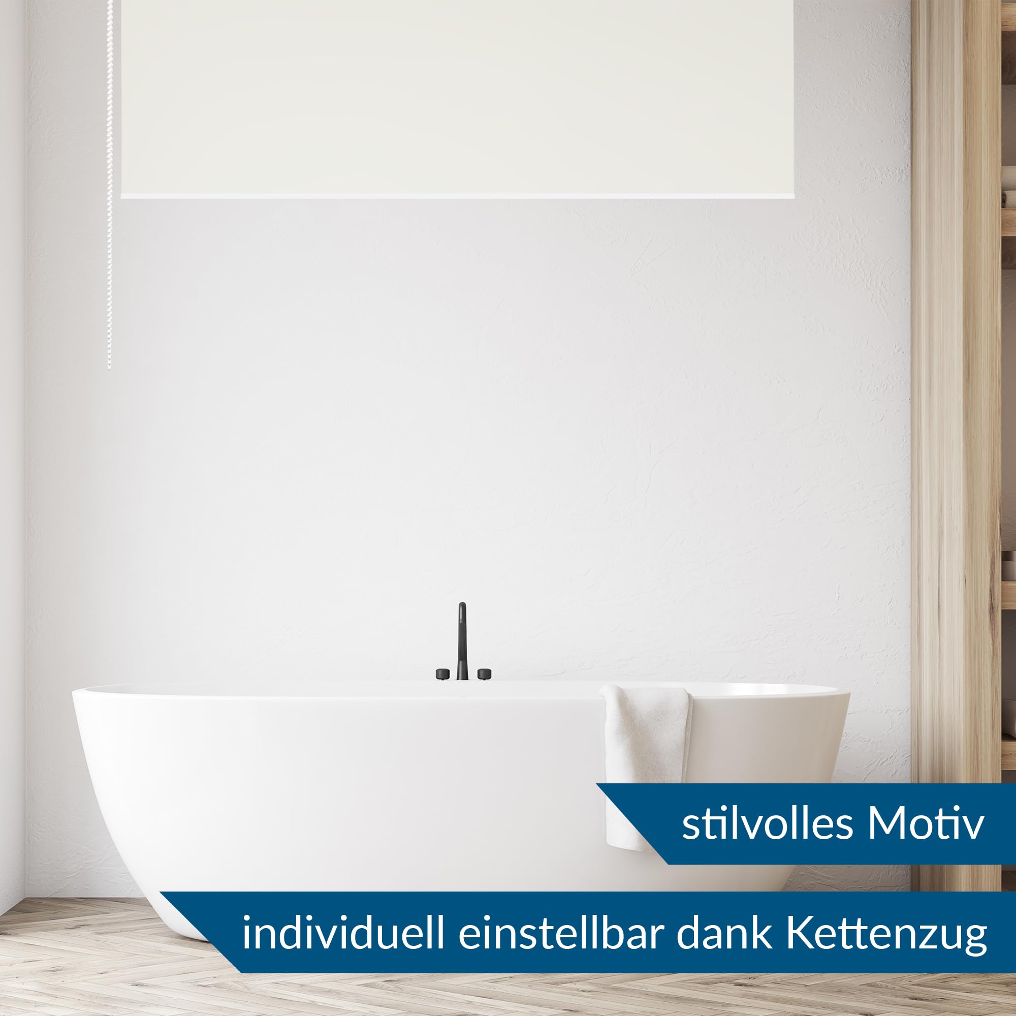 TEXMAXX® Duschrollo für Badewanne mit Seitenzug - Verschiedene Breiten/Duschvorhang Badewanne/Badewannenvorhang/Badewanne Vorhang - 140cm breit x 240cm inkl. Zubehör - Beige