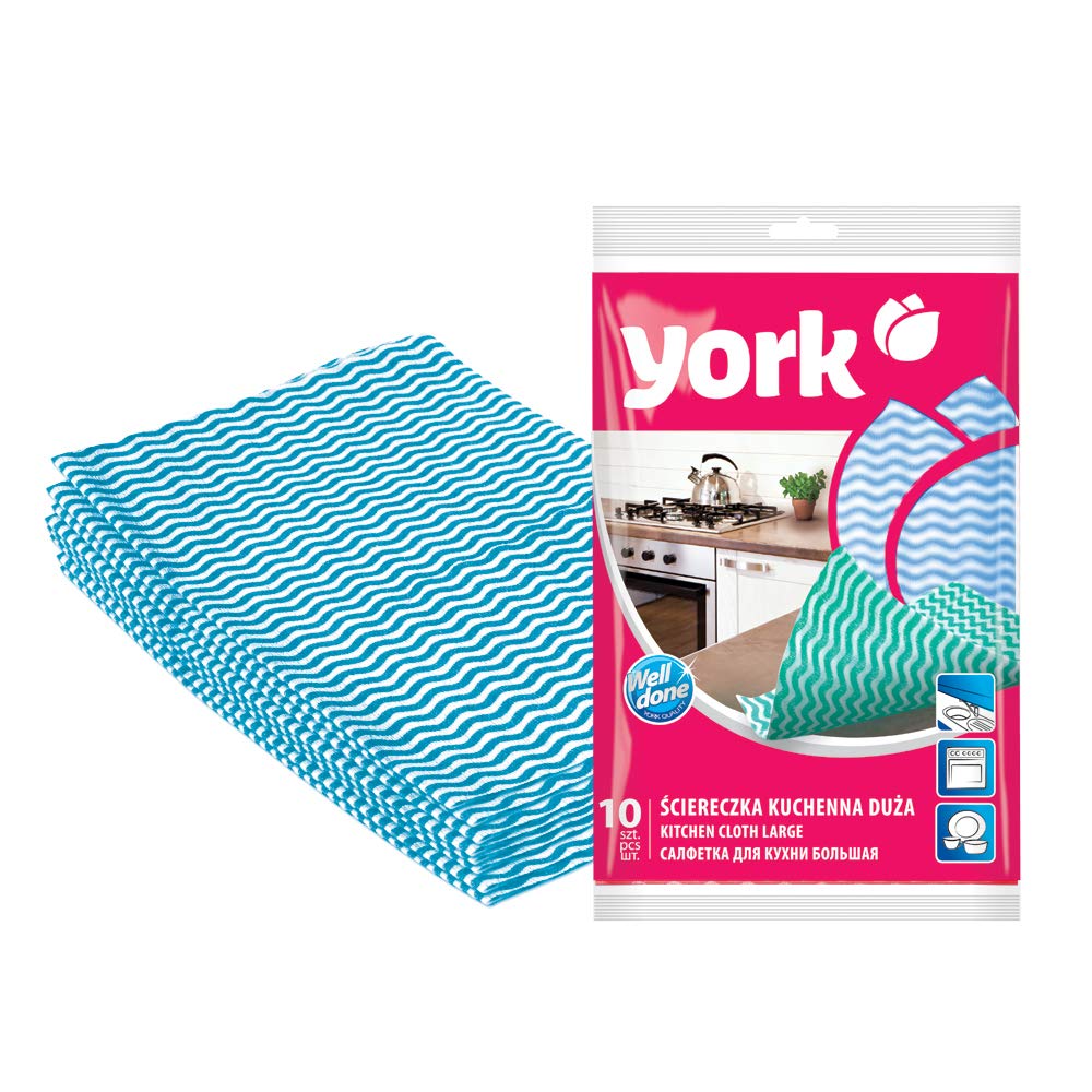 York Kitchen Clean Cloth - Pack of 10 Pieces [021040], Durable and Absorbent Cloths for Efficient Kitchen Cleaning, Ideal for Wiping, Drying, and Everyday Use, Machine Washable (B0813T8NLG) Amazon Price History, Amazon Price Tracker