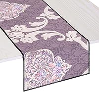 Vista 10 de rockcloud Cotton Table Runner Reactive Printing Table Cloth Decoration for Family Dinners Gatherings Everyday Use , White, 60" x 13