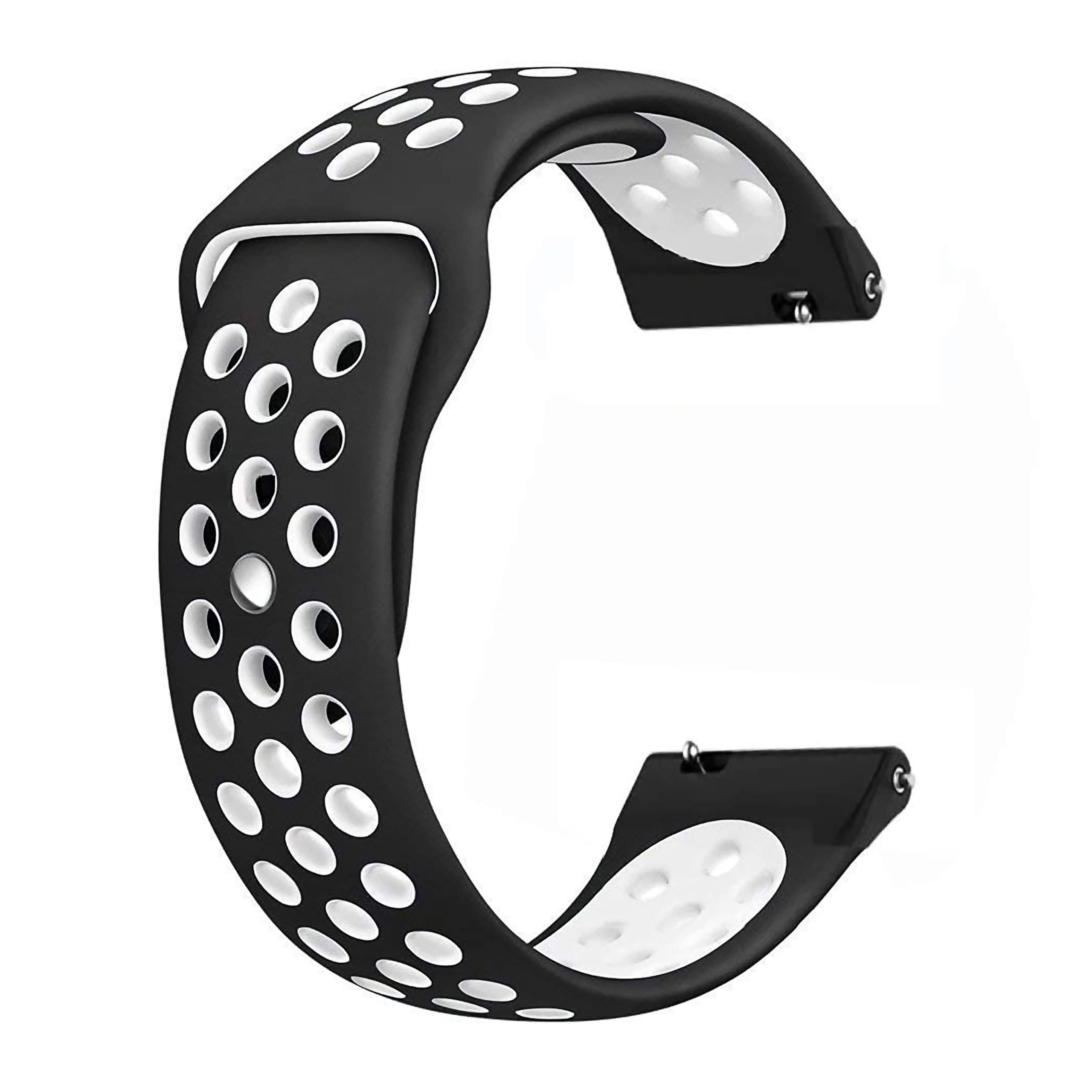 Deal Craft Soft Silicone Watch Band Strap & Rust Free Button Compatible With [ONLY 20mm Lugs Size] Amazfit GTS 2 Mini, Amazfit Bip,Amazfit GTS, Samsung Galaxy Watch 4/ Watch 5 (Black White) (B0CNPYGG24) Amazon Price History, Amazon Price Tracker