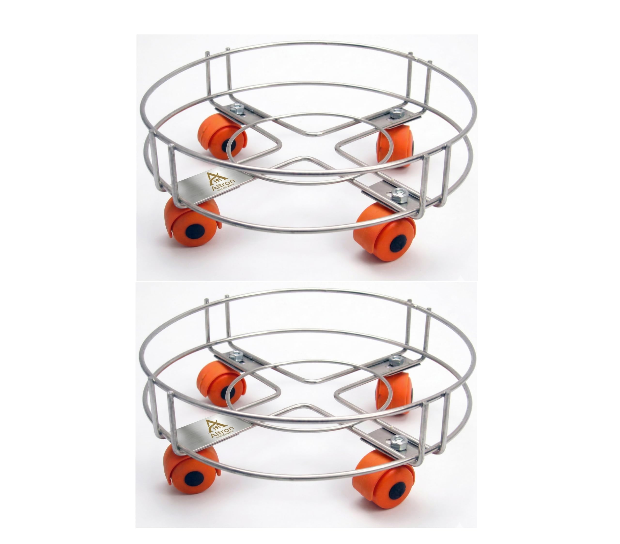 ALTRON LPG Gas Cylinder Trolley with Wheels Heavy Duty Stainless Steel | 360° Rotating Castor Wheels, Anti-Rust, Stable Cylinder Stand for Kitchen, Easy Movement Gas Cylinder Holder (2)-image-27
