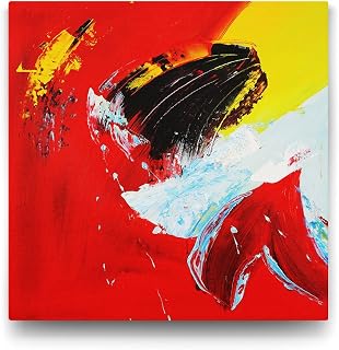 tabloshop Kırmızı Doğaçlama Tablo - 70x70cm