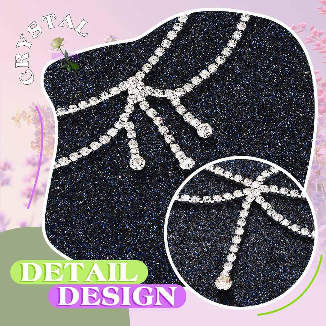 JEAIRTS Silver Rhinestone Head Chain Jewelry Sparkly Bridal Crystal Headpiece for Women - Image 6