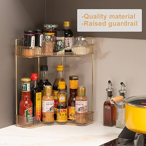 Miniatura 5 de Organizador de esquina para encimera de baño, bandejas de tocador para encimera de baño, organizador de maquillaje, bandeja de perfume, estante de