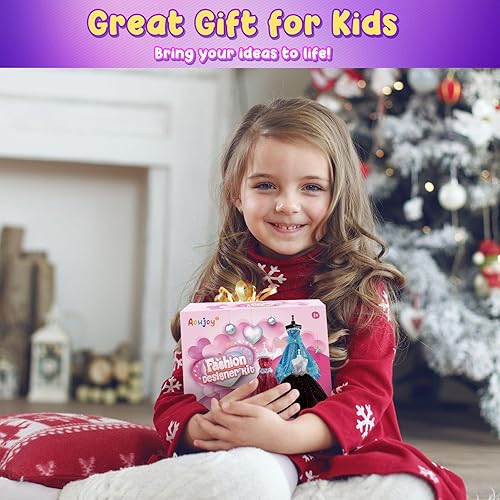 Miniatura 7 de Más de 1000 piezas de kits de diseño de moda para niñas, kit de costura con 4 maniquíes, kit de manualidades y manualidades, juego de ropa de