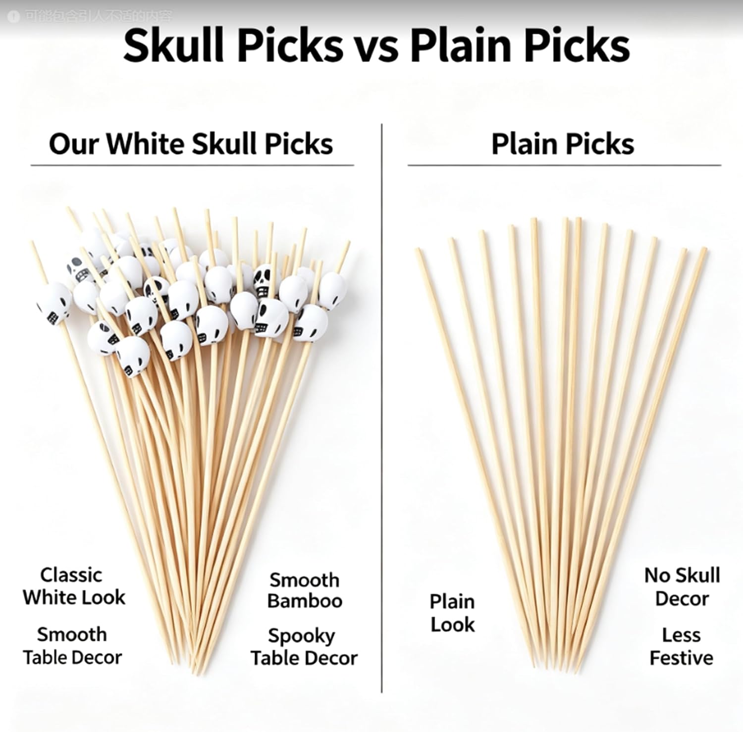 Cocktail Picks Halloween Skull Picks Flag Bamboo Toothpicks for Party Decor
