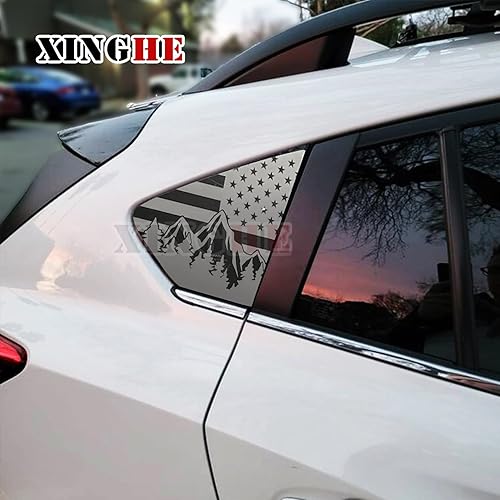 Miniatura 5 de Xinghe 2 piezas para Subaru CrossTrek XV 2018-2023 Calcomanía de Bandera Americana para Ventana Lateral Trasera, Calcomanía Adhesiva de Bandera USA