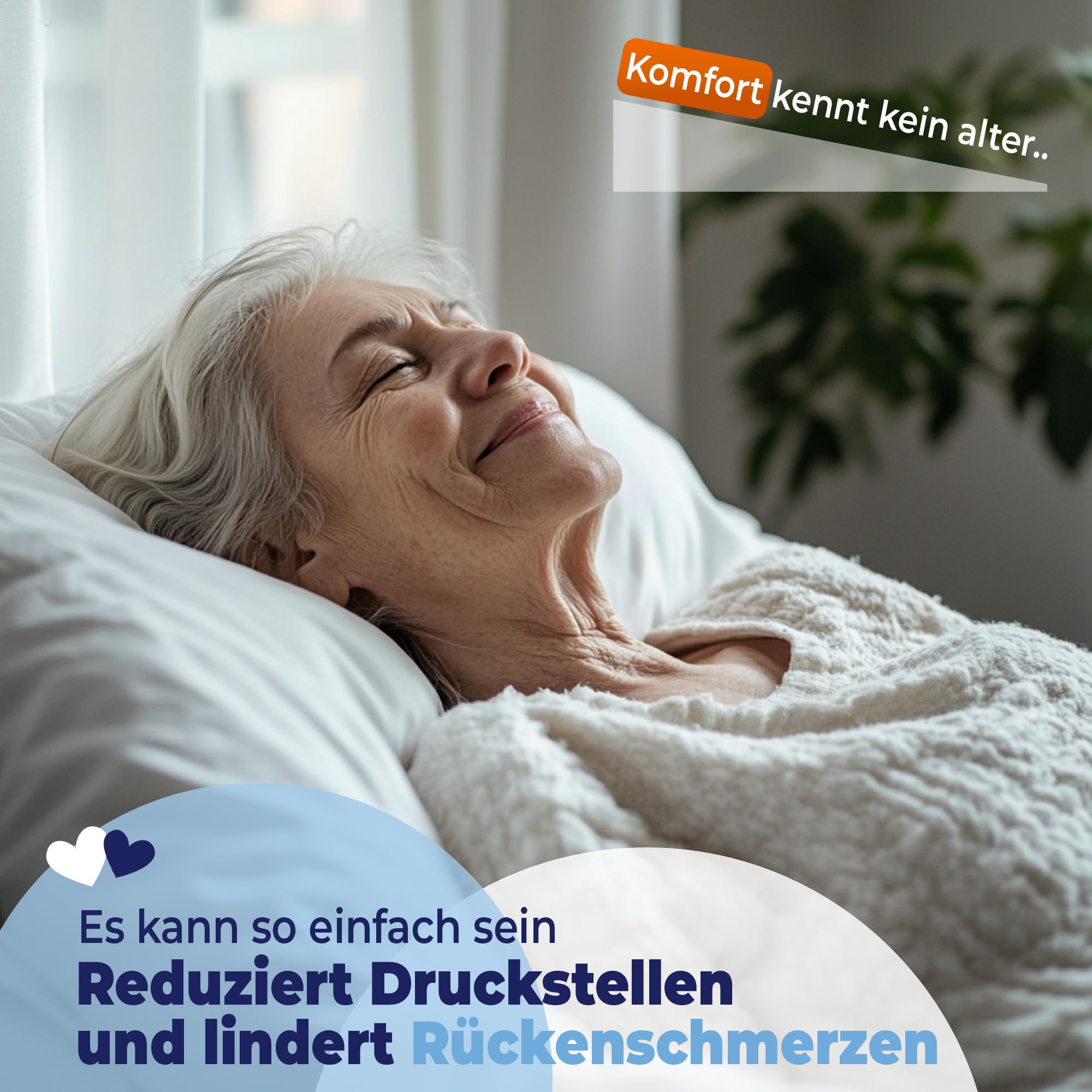 saarschaum• Keilkissen • Reflux Kissen • Matratzenkeil für Bett und Sofa • Schlaferhöhung gegen Rücken- und Nackenschmerzen B:90xL:50xH:15 (weiß)