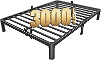Vista 24 de MAF Marco de cama de plataforma de metal de tamaño completo de 4 pulgadas con patas de esquina redondas, soporte de listones de acero resistente