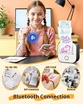 Mini Pinter autocollant - T02 Imprimer Pods Portable Bluetooth Thermal Inkless Sticker Maker, AI Version, Grand Cadeau pour les adolescents, Notes d'étude, DIY Junk Journal, Scrapbook, Étiquette personnalisée, Noir