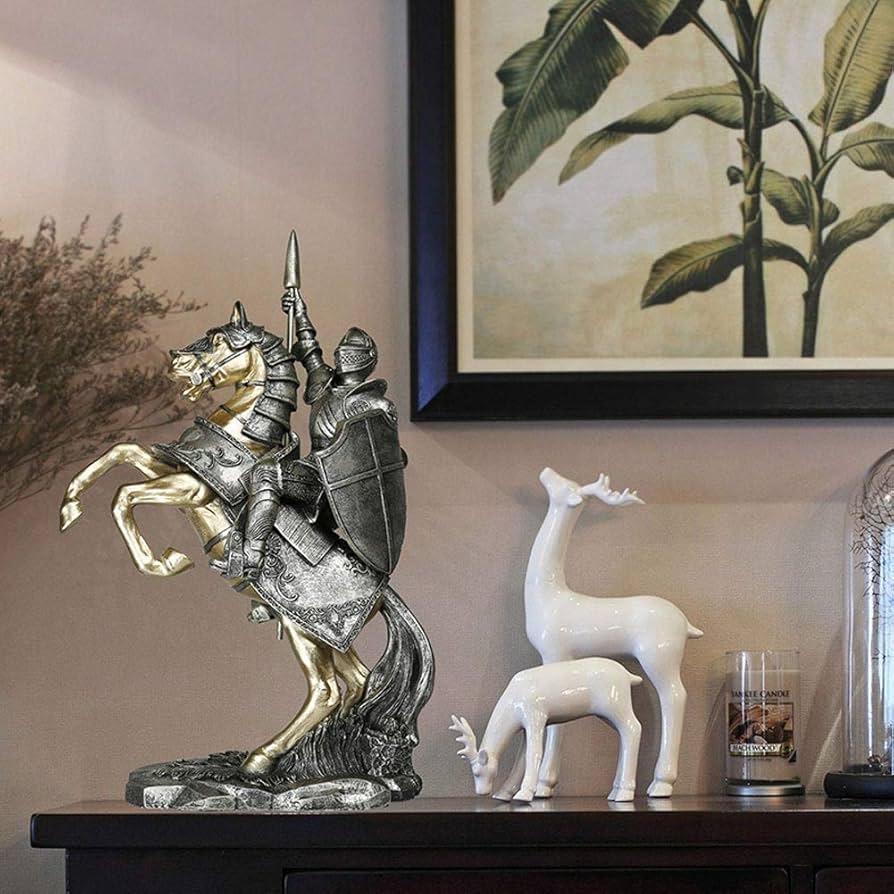 Amazon.co.jp: 騎士像装飾鎧中世彫刻装飾置物家の装飾ギフト