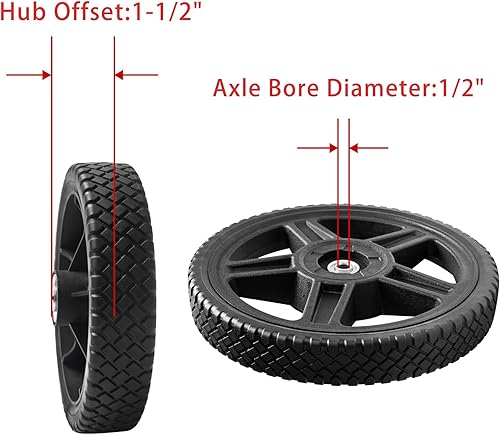 Miniatura 3 de Parts Camp Kits de ruedas de cortacésped Ruedas de 6 pulgadas para cortacésped ruedas de carro de 6 pulgadas (juego de 2)