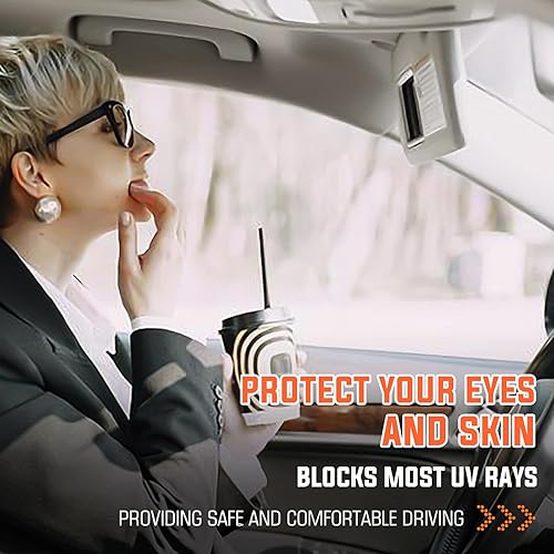 Miniatura 10 de Youxmoto Visera solar para Chevy Sonic 2012-2019Spark 2013 2014 2015 2016, color gris, para conducción izquierda y derecha del lado del pasajero,