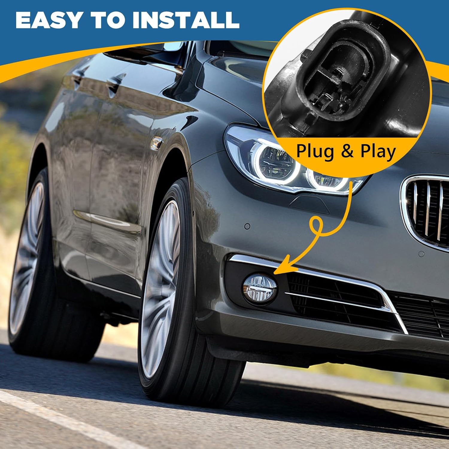 TOPUS LED Fog Light For BMW 528i 535i 535d 550i Sedan/xDrive ActiveHybrid 5 Series Sedan F10 F11 F07 2014 2015 2016 63177311293 63177311294 Right passenger side