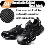 TimGross Safety Chaussures pour hommes acier orteil travail sneakers léger glissade sur la construction indestructible chaussures non-dérapantes