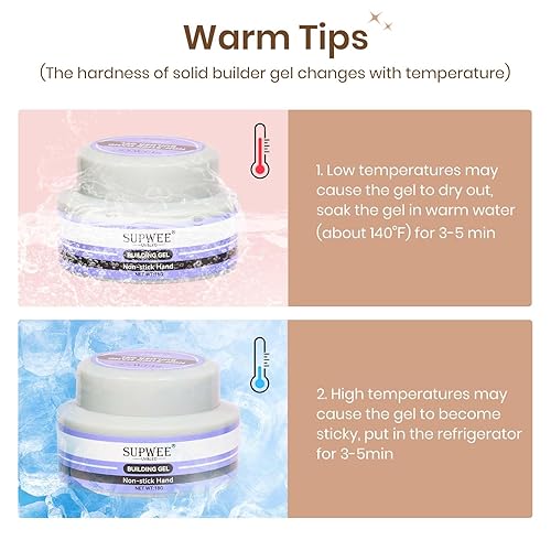 Miniatura 4 de Gel de escultura para arte de uñas 3D Gel de arte de uñas, 3 colores, geles constructores sólidos con lámpara UV y polvo de cromo para el hogar,