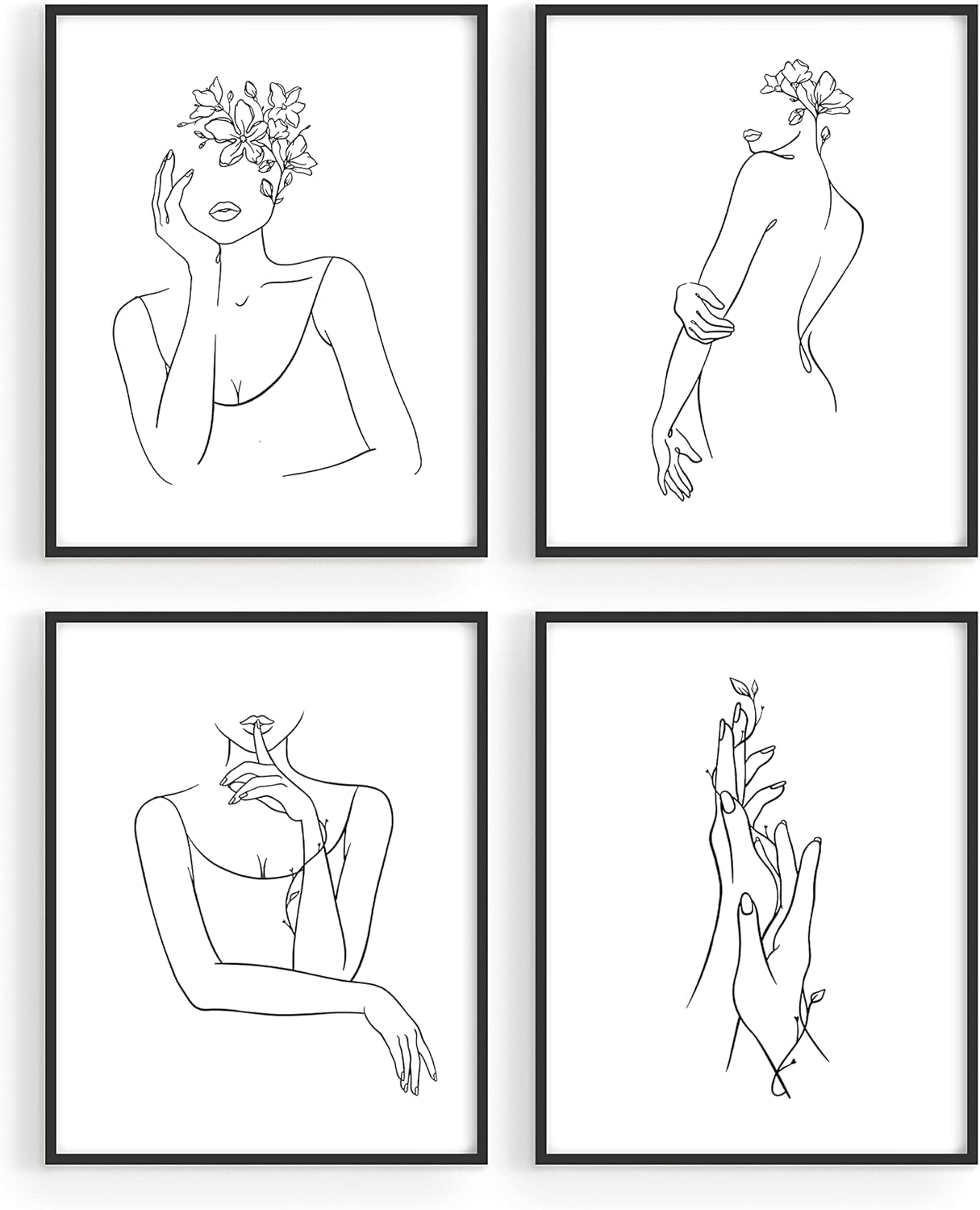Buy Haus And Hues Minimalist Line Art Wall Decor Set Of 4 Minimalist Wall Art Female Poster Line Drawing Wall Art Women Body Line Drawing Print Sketch Poster 8x10