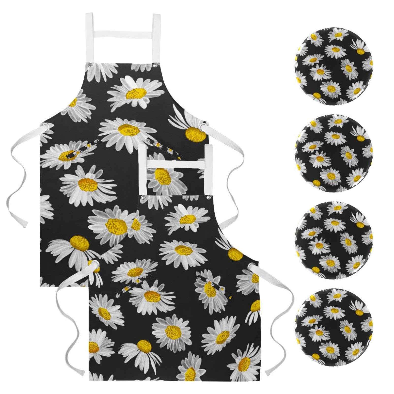 Tablier de serveuse multicolore avec broches pour restaurant et bar - 7