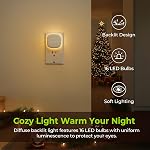 AUVON Plug-in LED Backlit Night Light with Motion Sensor & Dusk to Dawn Sensor, Dimmable Warm White Nightlight with 1-50 lm Adjustable Brightness for Bathroom, Bedroom, Hallway, Stairs (2 Pack)