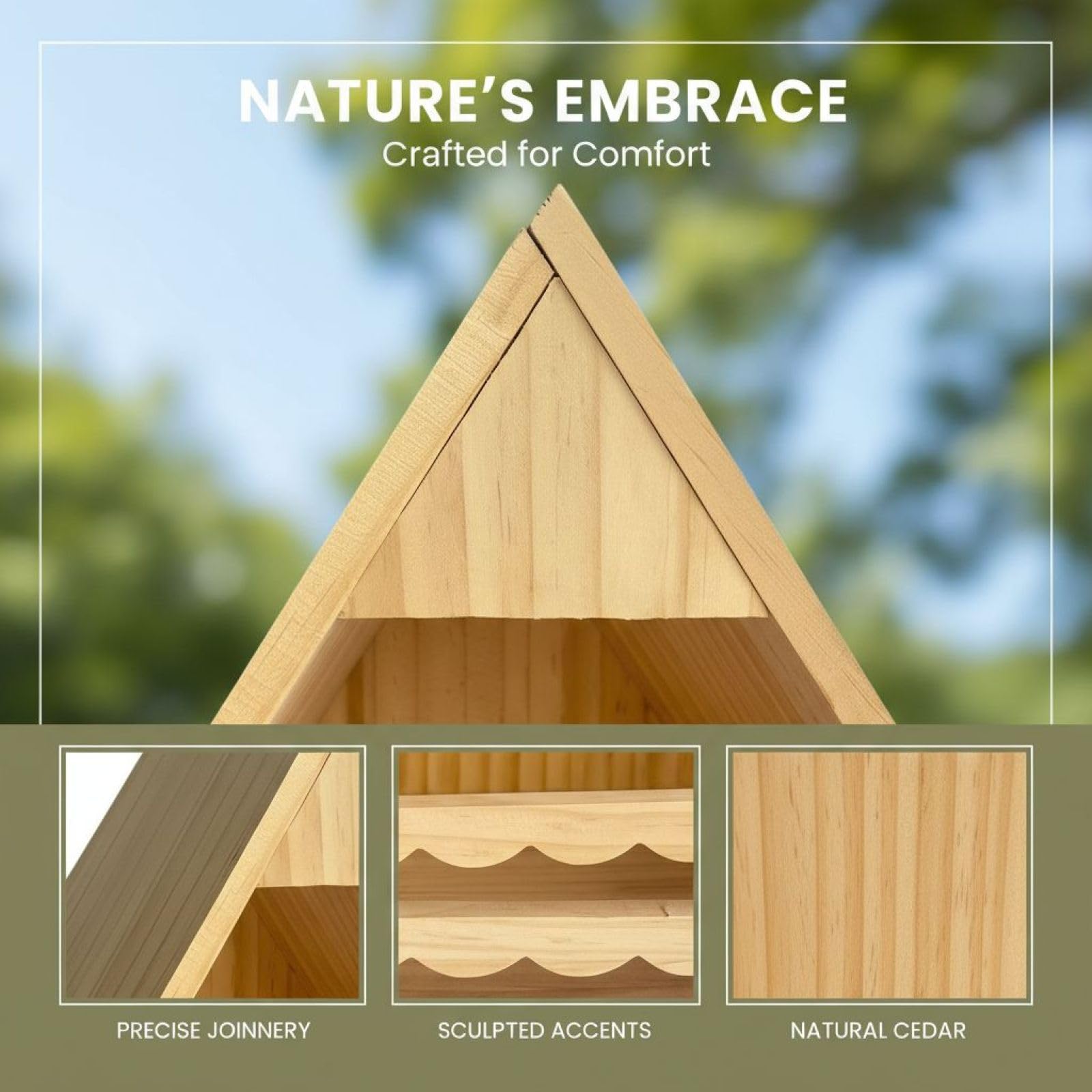 Casetta per uccelli in legno di pino, 30 x 30 x 16 cm, design aperto, gabbia per uccelli con tavola robusta, per giardino e cortile, habitat per uccelli con posatoi