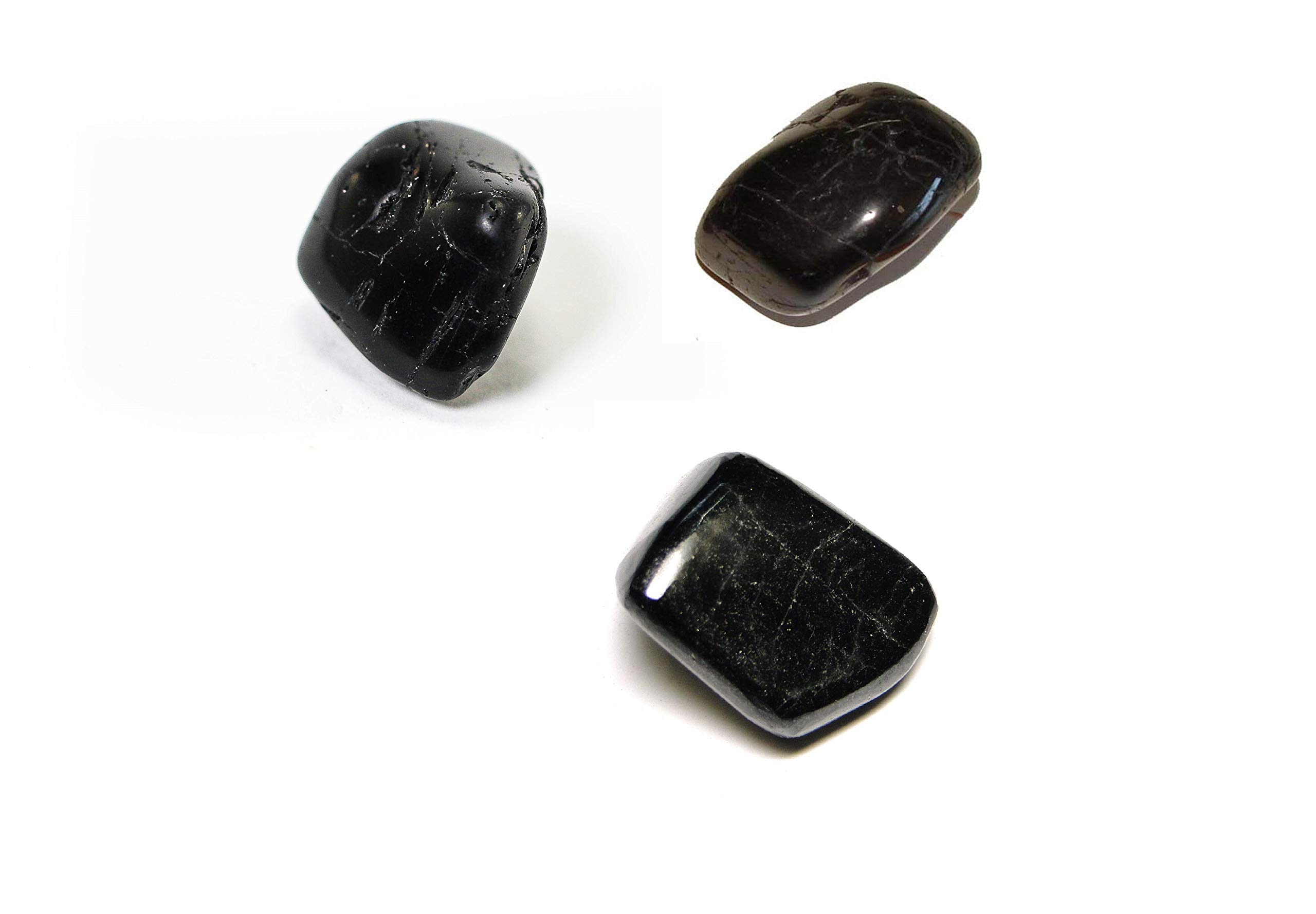 Astroghar Set of 3 Natural Real Black Tourmaline Tumbled Crystals for Reiki Healing and Grid Making-image-13