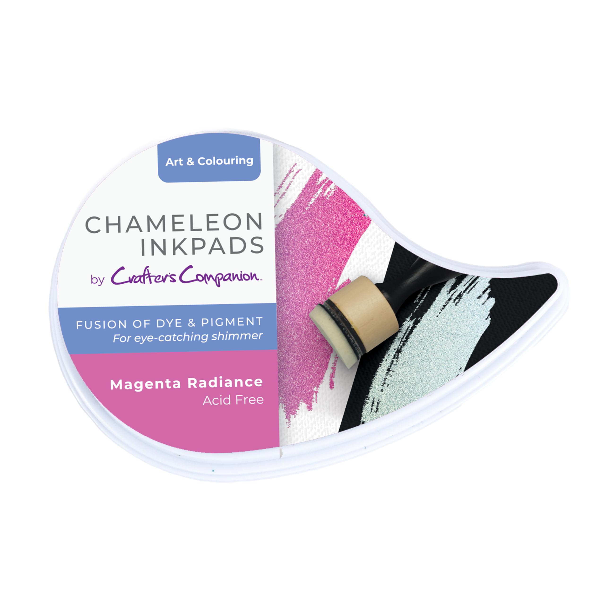 Crafter's Companion Chameleon Inkpad - Fusion of Dye & Pigment - Megenta Radiance - Eye-Catching Colouring Changing Shimmer