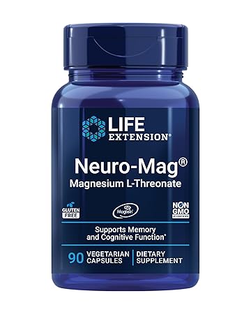 Life Extension Neuro-Mag Magnesium L-Threonate, Memory Health,Cognitive Health Support, Vegetarian