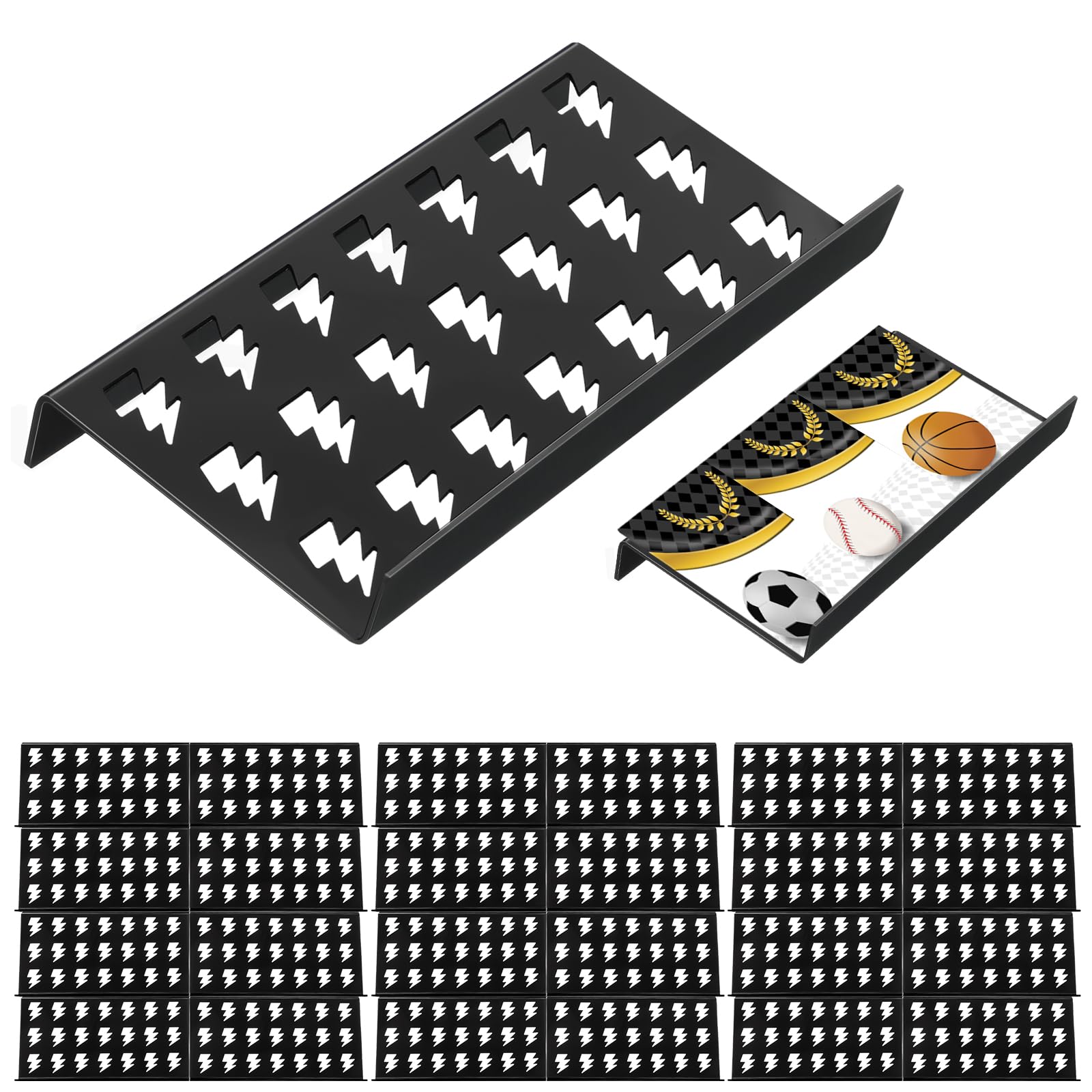 Yalikop 24 Pcs Trading Card Risers for Display Case, Lightning