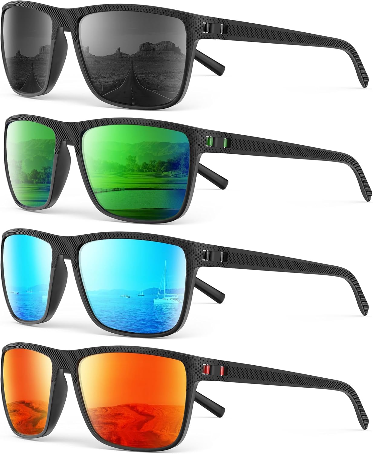 L(4 Pack)-black + Ice Blue + Green + Red