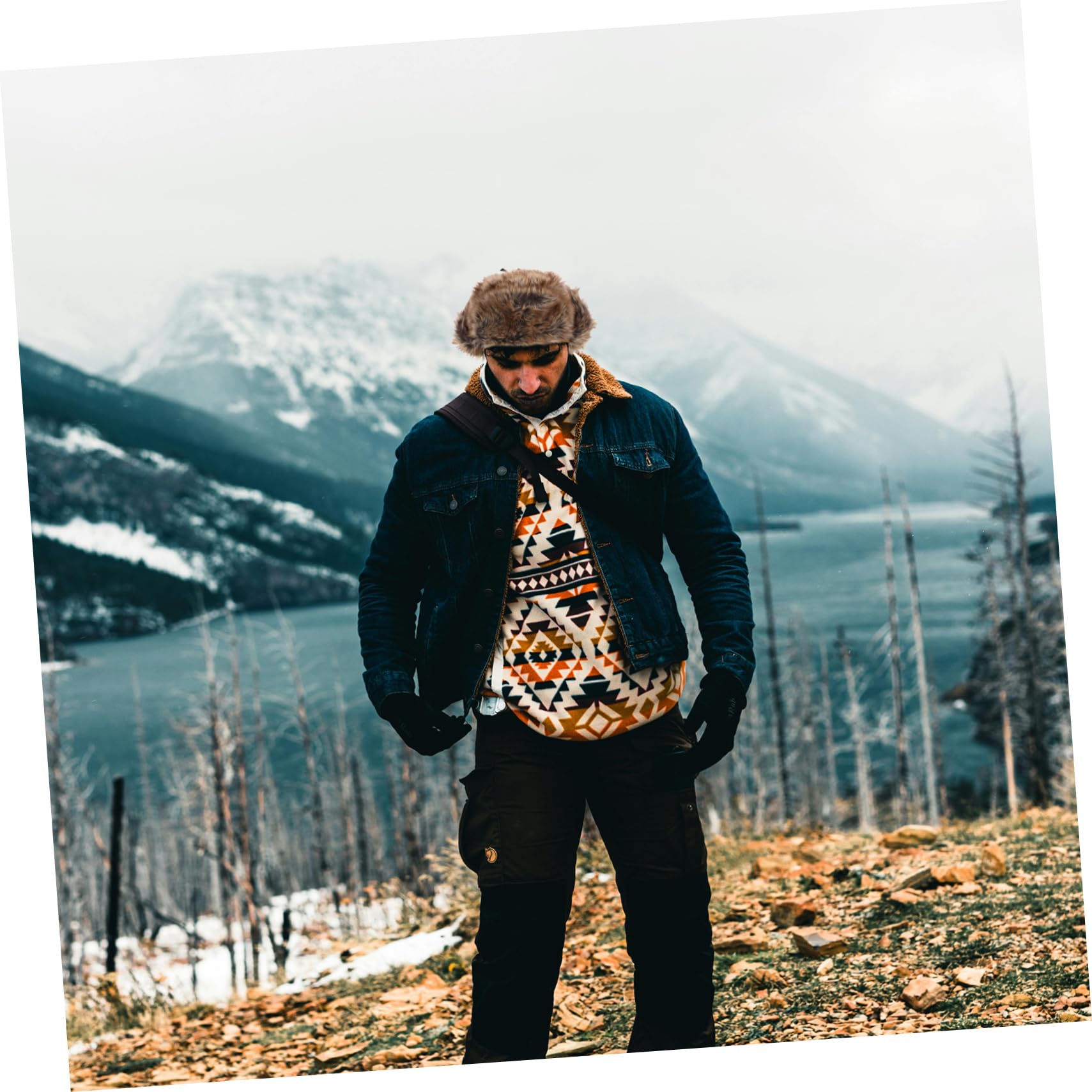 OUNONA Gorro De Piel Sintética De Invierno con Orejeras para Hombres Mayores, Estilo Ruso, Cálido, Y Acogedor, para Actividades Al Aire Libre, Viajes Y Deportes.
