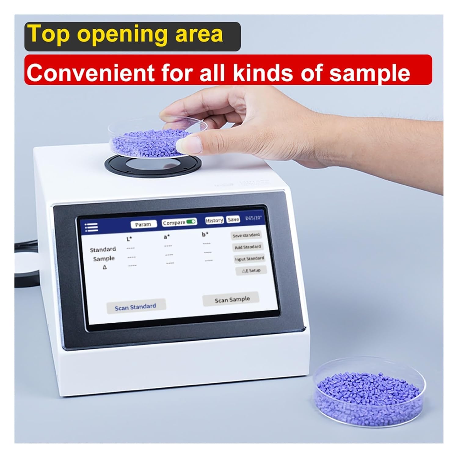 Portable Color Reader LS177 D/8 Spectrophotometer Spectro Colorimeter Powder Pigments Granules Masterbatch Colorimeter for Color Quality Control