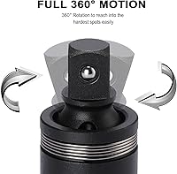 Vista 4 de CASOMAN Junta universal de impacto de 3/4 pulgadas, CR-MO, enchufes de junta en U, flexible, diseño de esquina de radio