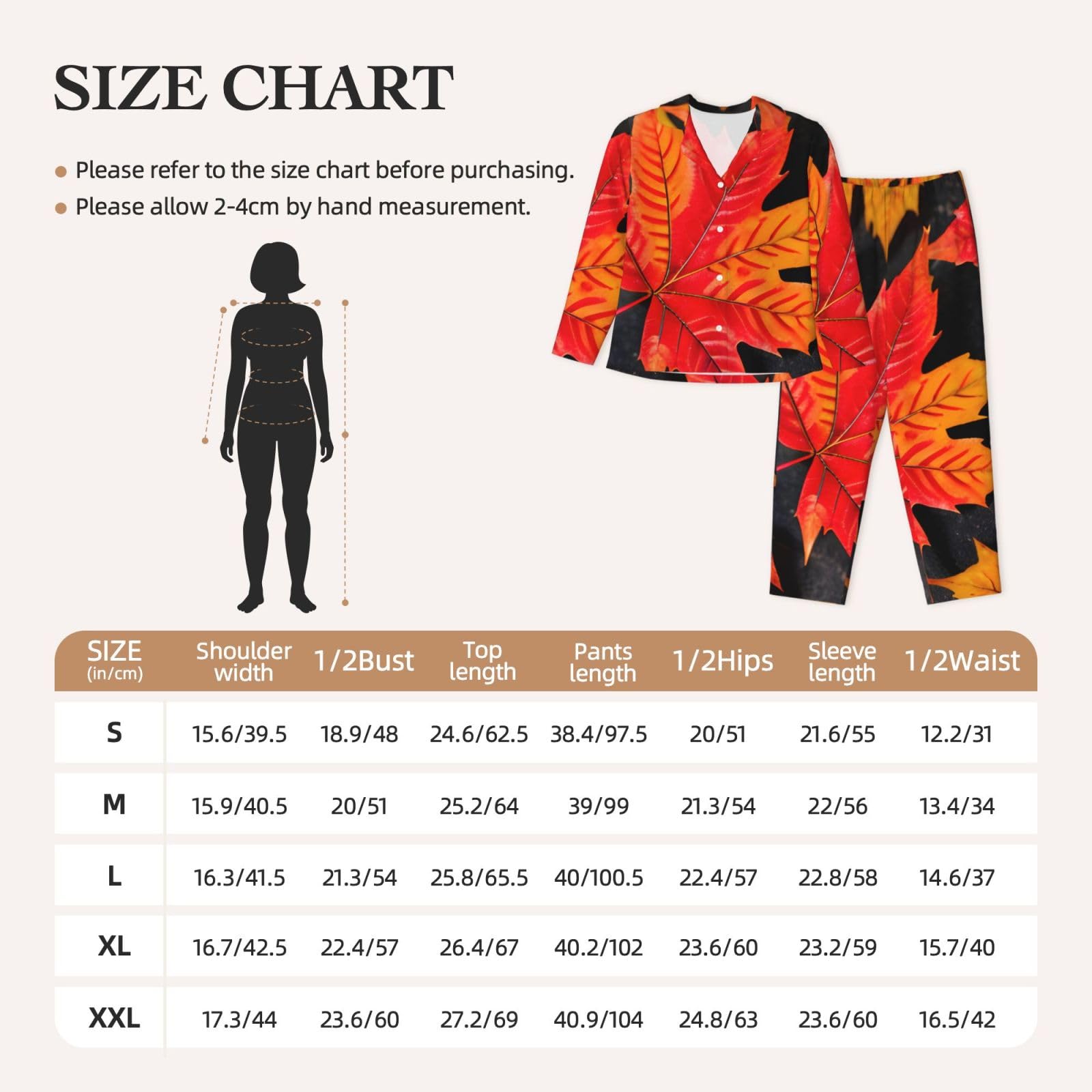 Autunno Foglie Rosse Stampa Delle Donne A Maniche Lunghe Pigiama Set Lounge Sleepwear Accogliente Nightwear Loungewear Tutti