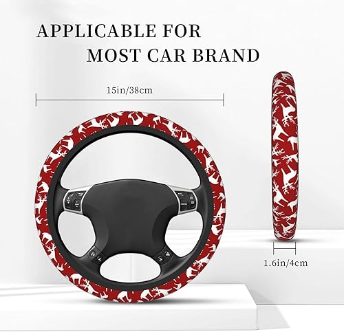 Miniatura 50 de Funda universal para volante de Navidad de 15 pulgadas, accesorios de automóvil, protector para mujeres y hombres Navidad 08,Navidad 01,Navidad