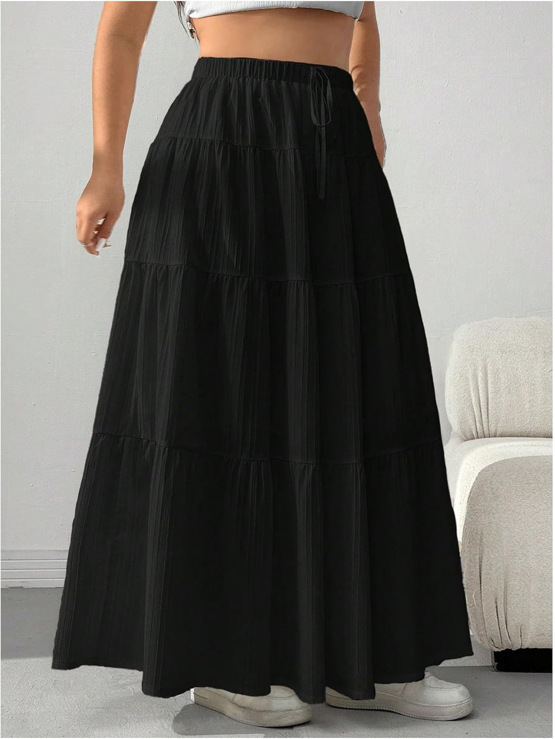 Verdusa Women's Long Maxi Skirt 2026 Boho Flowy Flared Ruffle Skirts Beach Vacation Spring Going Out Outfits