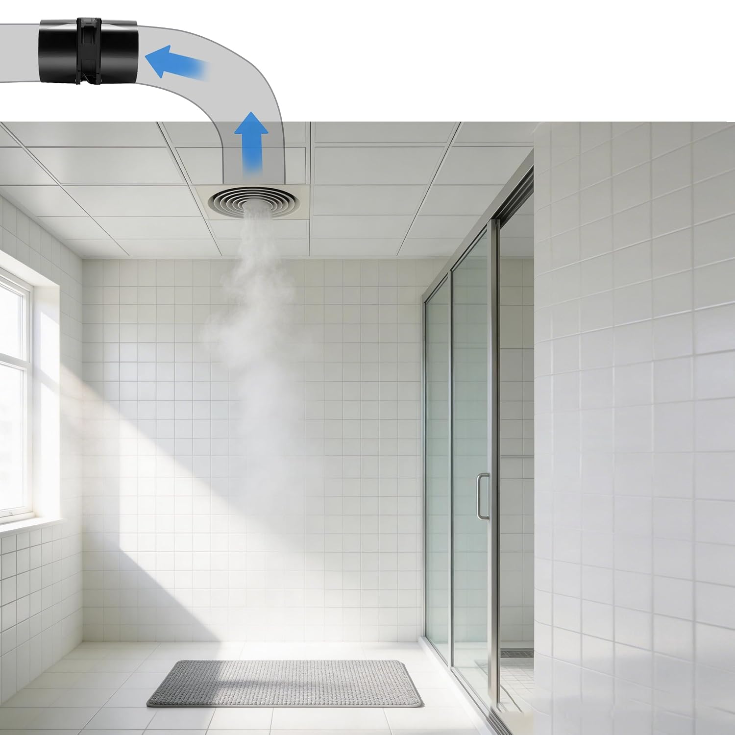 120mm x 38mm DC 12V Inline Duct Fan, Smoke Exhaust Fan