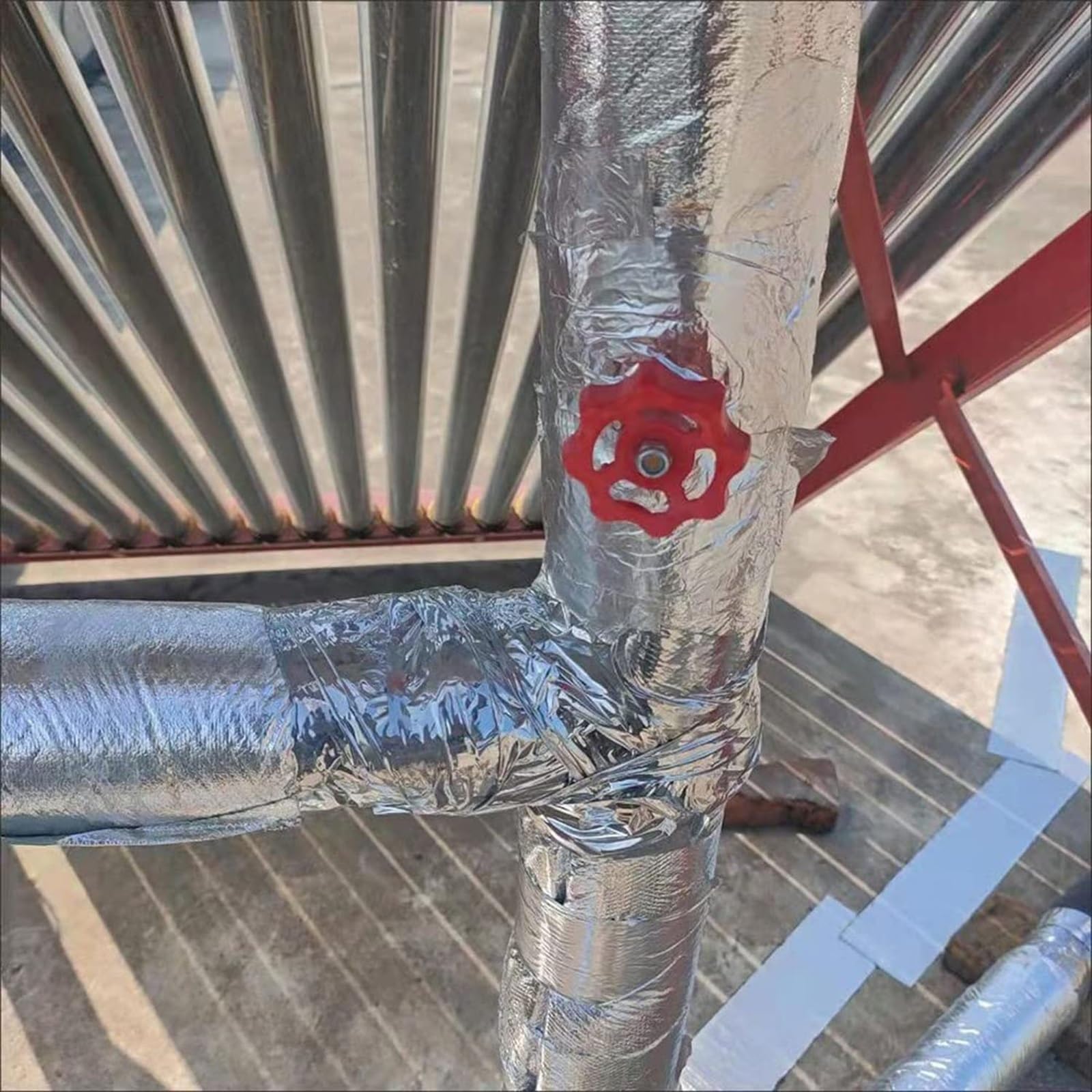 Tuyau D'isolation En Feuille D'aluminium Utilisé Pour Les Tuyaux Intérieurs Et Extérieurs Tube En Mousse Auto-adhésif Pour Climatiseur Antigel Ignifuge Étanche(Size:89mmx30mm)