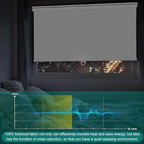 Miniatura 4 de Sulugood Persianas opacas sin cordones para ventana, cortadas a medida, de fácil instalación, protección UV, ahorro de energía, para dormitorio,