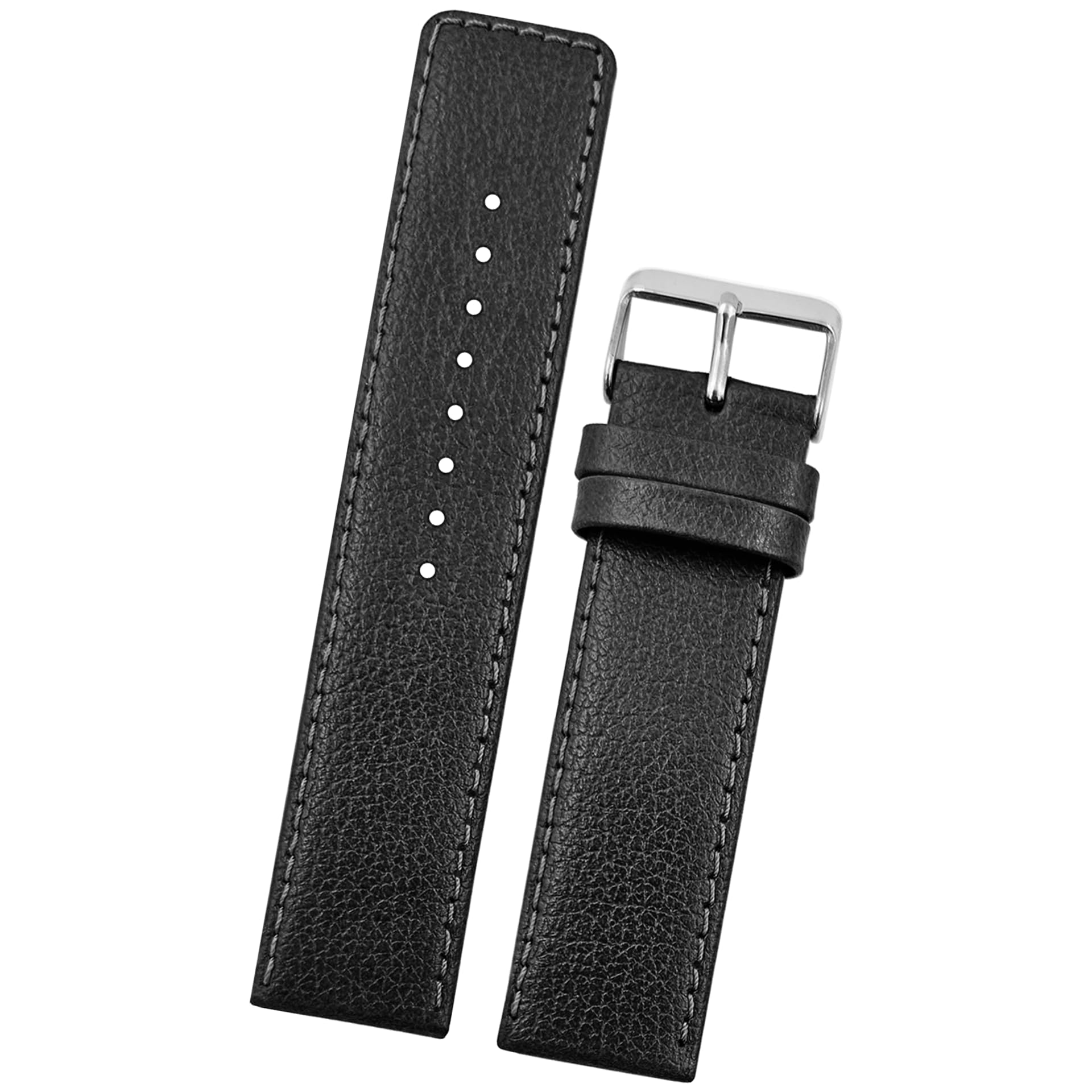 DBLACK {mdl-ator} Leather Watch Strap // For 18mm, 20mm, 22mm, 24mm, or 26mm (With 3 Colors), Black, 20mm, strap
