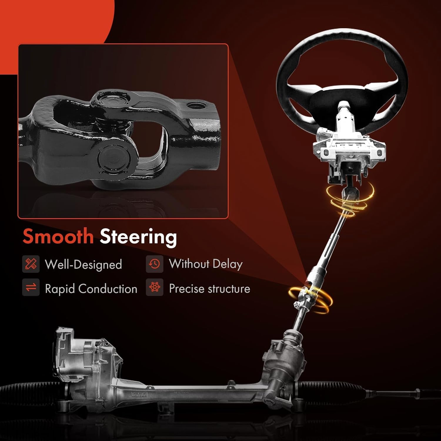 A-Premium Lower Intermediate Steering Shaft Steering Column Shaft Compatible with Ram 1500 2500 2011-2013, 3500 2011-2012 & Dodge Ram 1500 2500 3500 2006-2010