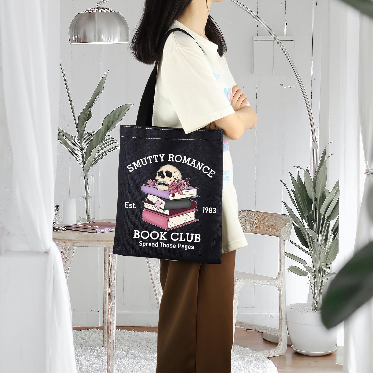 ENSIANTH Smutty Romanceトートバッグ 文学 ブックディッシュ ギフト スパイシーな読者愛好家へのギフト スマッ