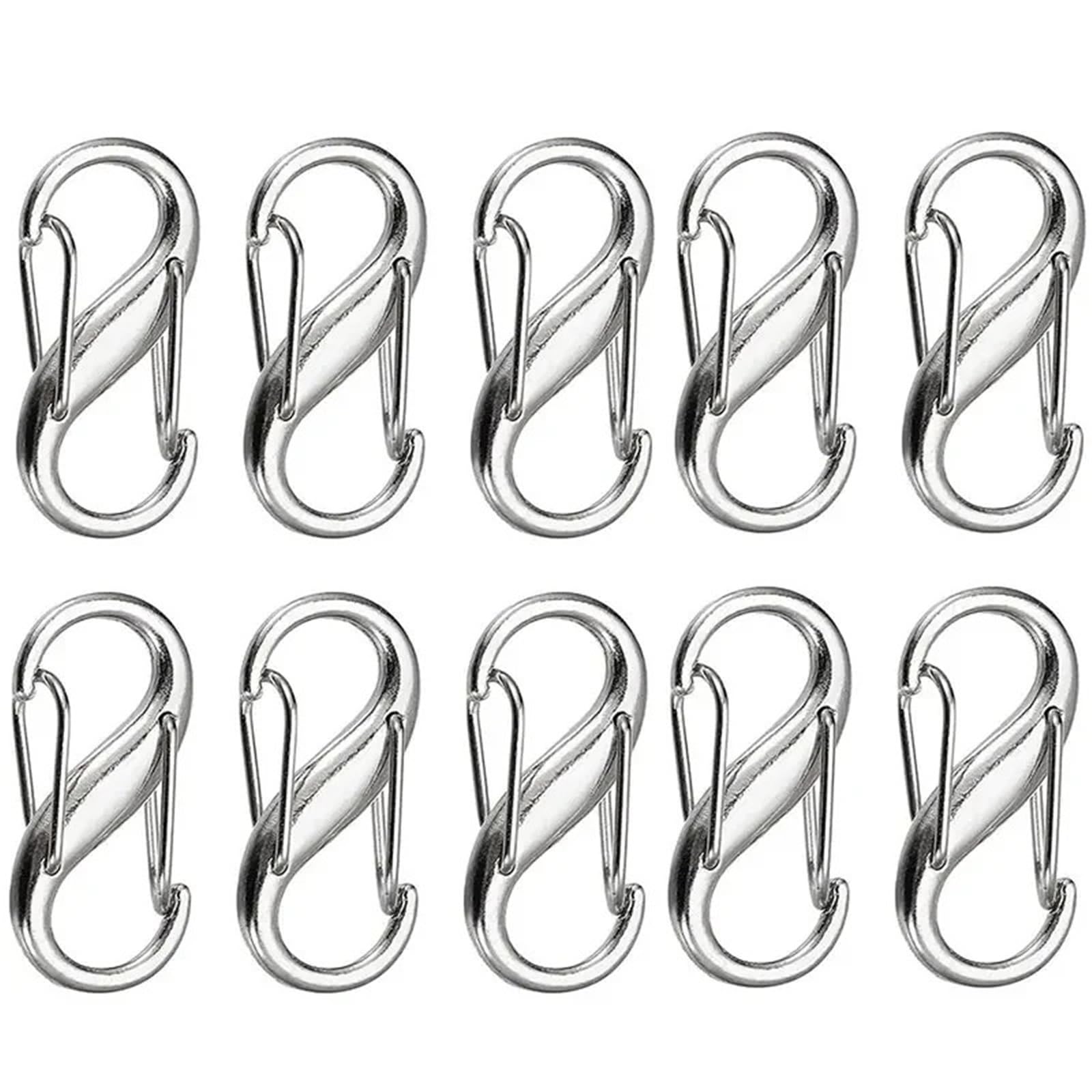 Tiradores de cremallera, 100 clips de cremallera de repuesto, antirrobo, doble apertura, para mochilas, equipaje (plateado)