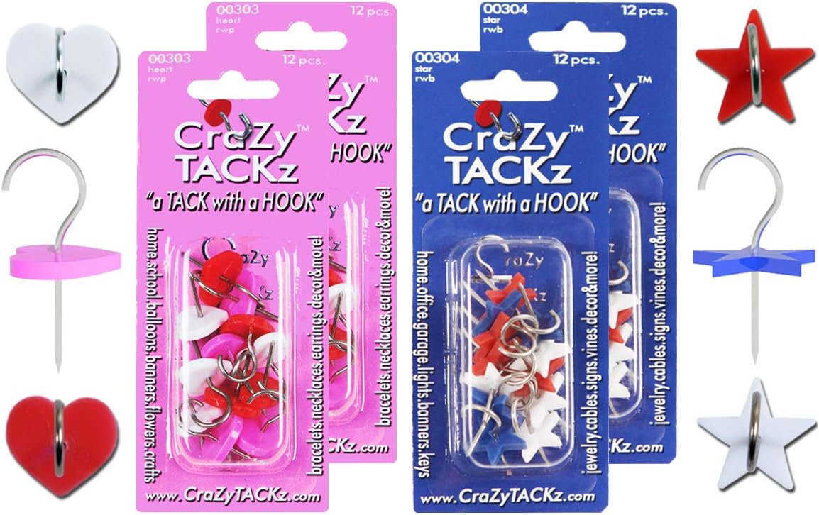 Crazy Tackz 48tacks (Shapez & Colorz) (4pk=48 Tacks)