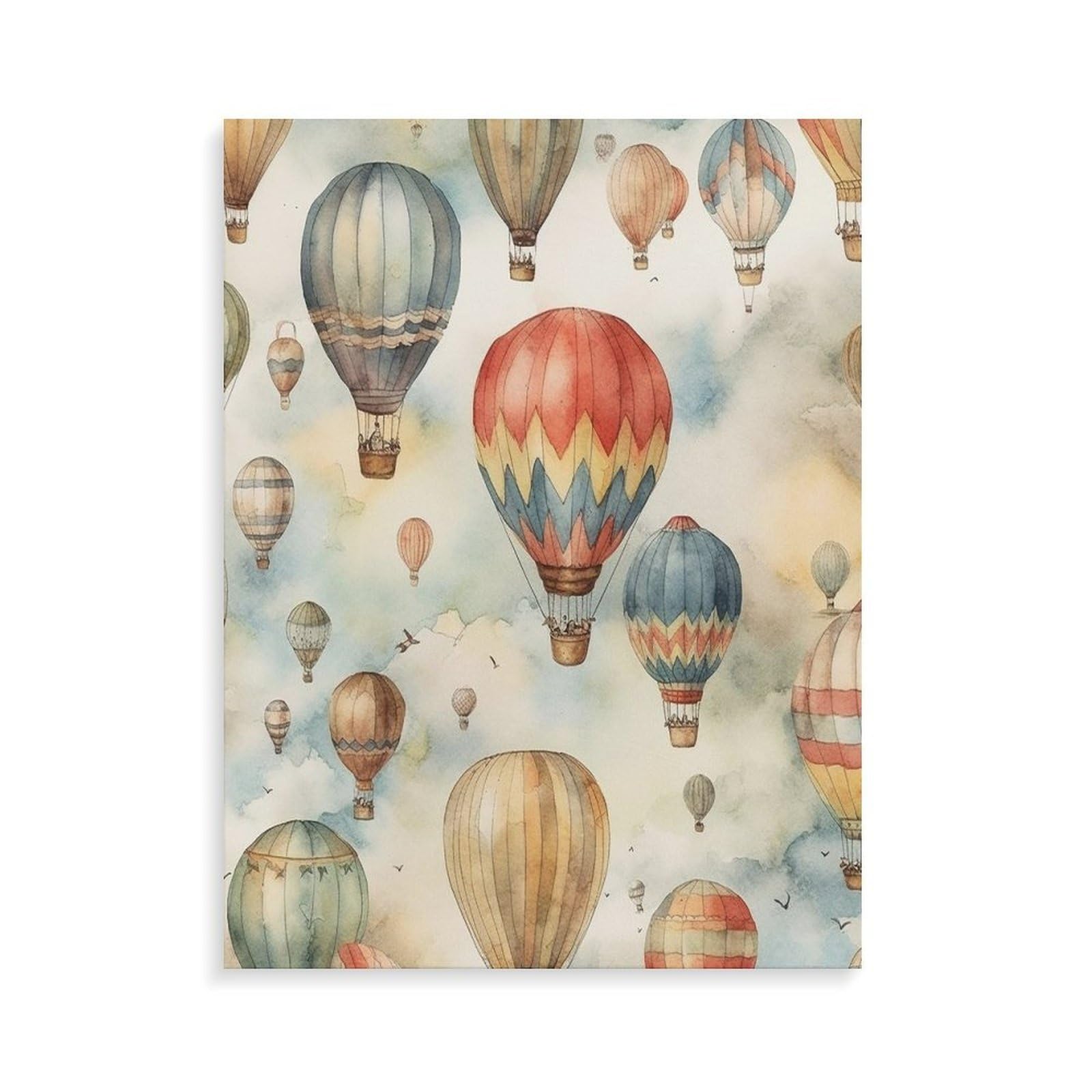 LPAGBCNU Aquarell-Heißluftballon-Malen nach Zahlen-Set für Erwachsene, Anfänger, Erwachsene, Malen nach Zahlen, Kits auf Leinwand, DIY-Acryl-Ölfarben, Malerei mit Pinseln als Geschenk, Wanddekoration