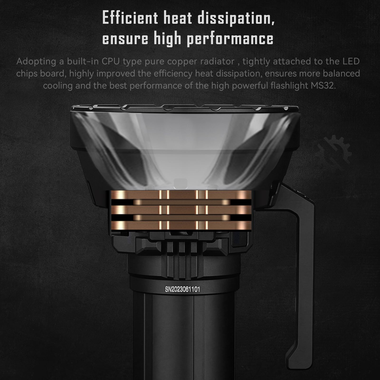 IMALENT MS32 200000 Lumens Lampe Torche Militaire Super Puissante, USB-C Rechargeable 32000mAh, Projecteur LED XHP70.2 IP56 Etanche pour Randonnée Sauvetage Urgence