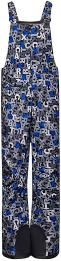 Arctix Kids Insulated Snow Bib Overalls, Letter Toss Print Blue, Medium
