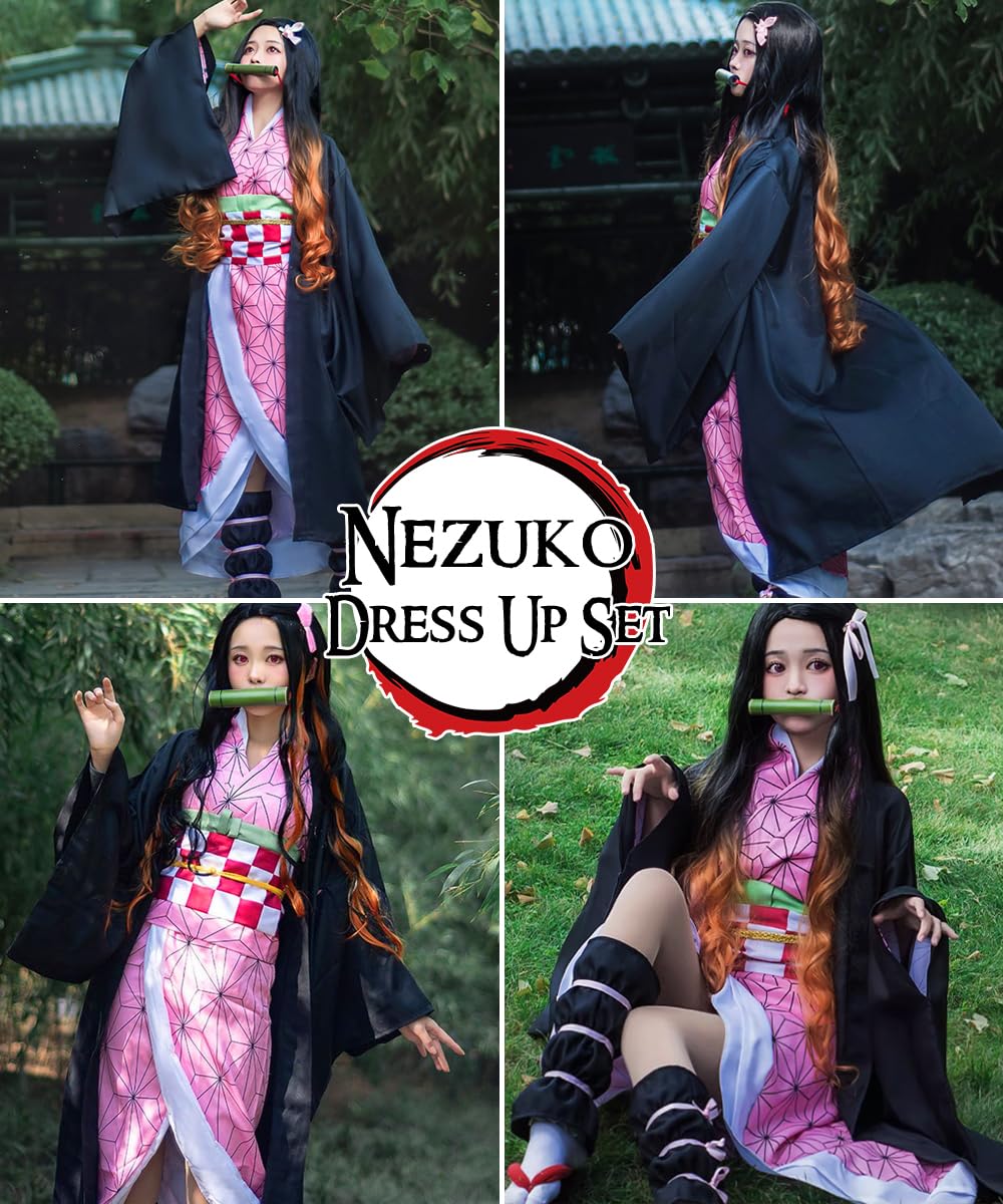 Kostium do cosplayu Nezuko Tanjirou, Kochou Shinobu, Mitsuri, zestaw kostiumowy, kimono, peleryna, prezent dla dzieci, na karnawał, Halloween, Boże Narodzenie