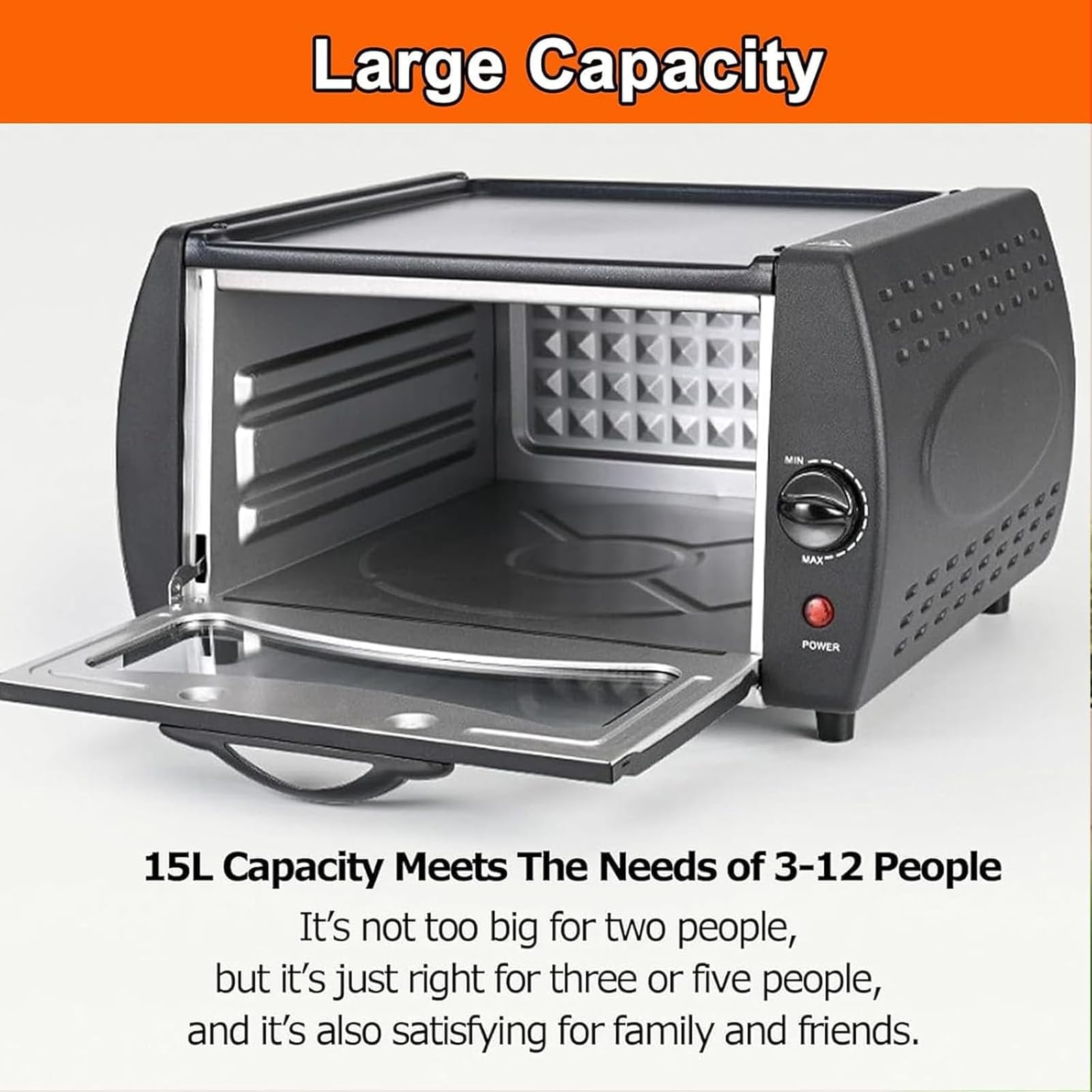 Elektryczny piekarnik Tandoor, mini piekarnik 15 l z regulacją temperatury (48.9 °C-398.9 °C), idealny do robienia roti, chapati, pizzy i naan